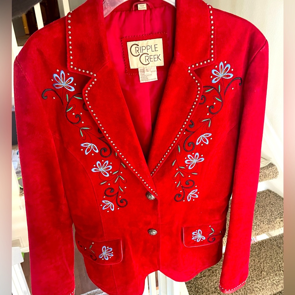 Western Red Leather Jacket